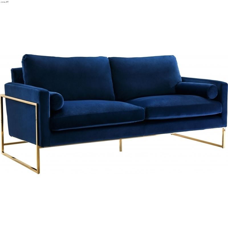 Mila Navy Velvet Sofa