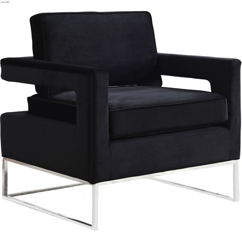 Noah Black Velvet Upholstered Accent Chair