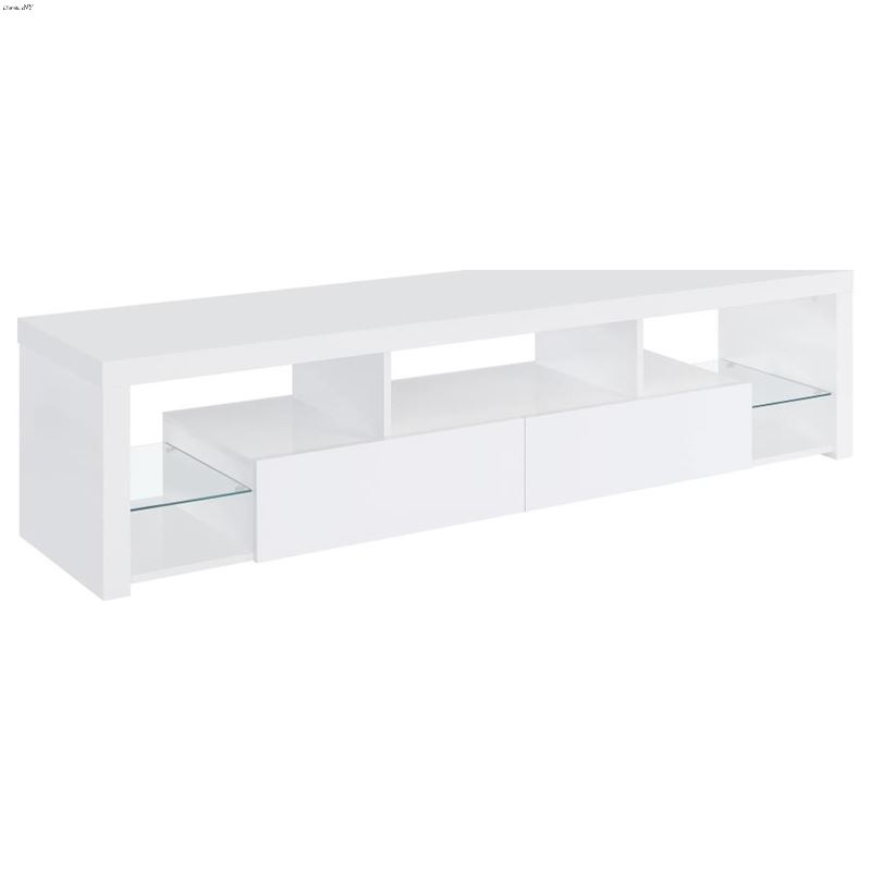 Jude High Gloss White 2 Drawer 71" TV Stand 7