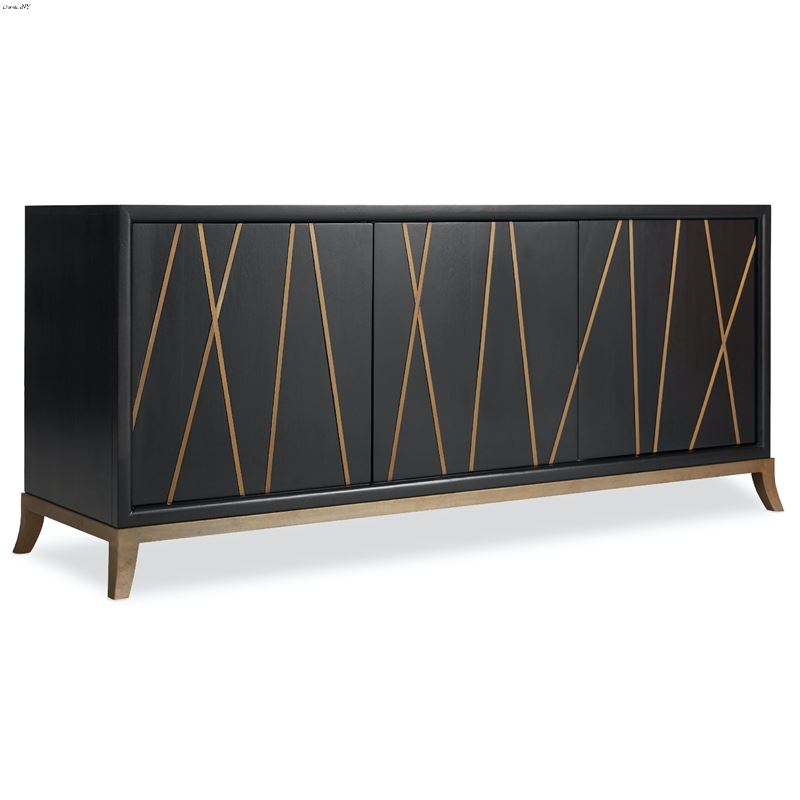 Black and Gold 64 inch Entertainment Console 5518-