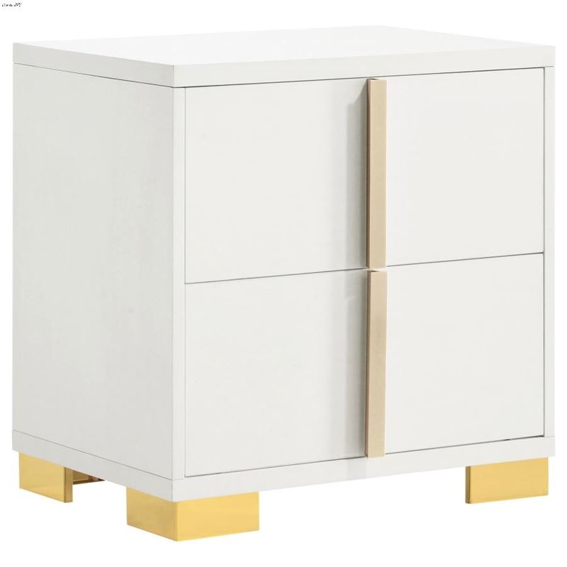 Marceline White 2 Drawer Nightstand 222932