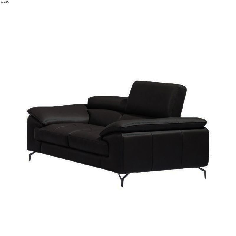 A973 Black Leather Loveseat