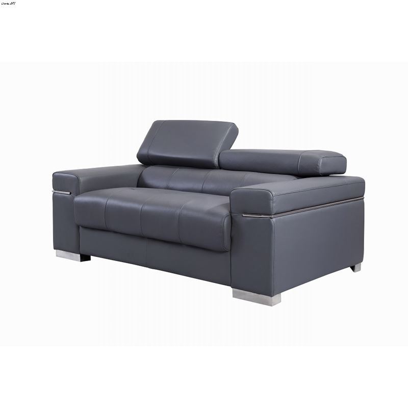 Soho Grey Leather Love Seat