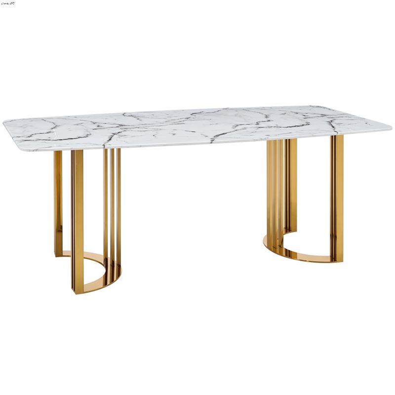 131 Modern Rectangle Marble Top Dining Table with