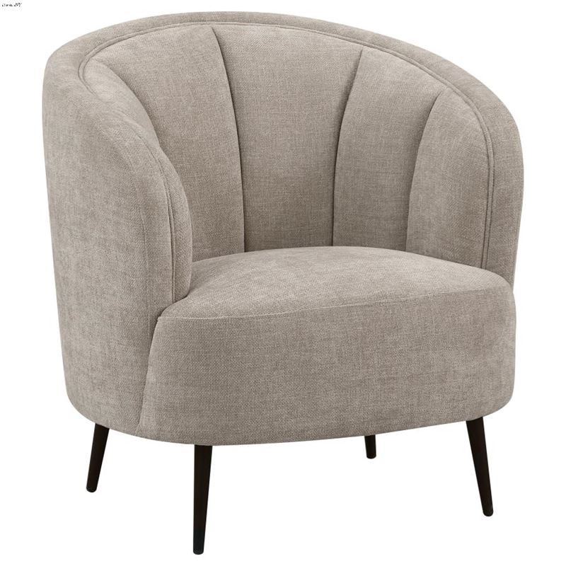 Ellorie Beige Channel Back Curved Chair 504839