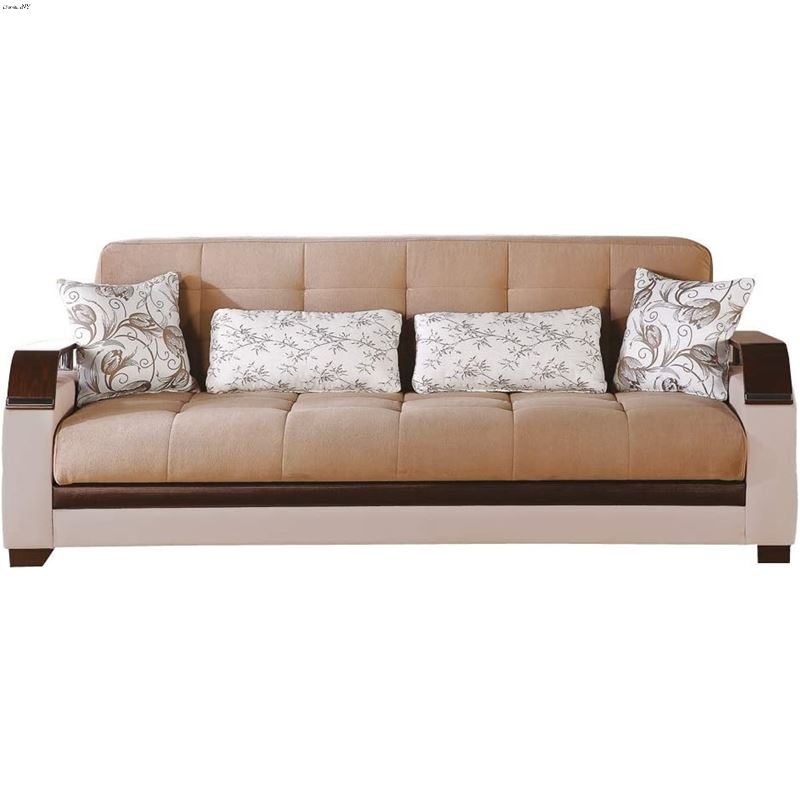 Natural Sofa Bed in Naomi Light Brown by Istikbal1