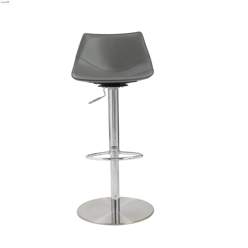 Rudy Grey Adjustable Bar Stool 05204GRY by Euro St