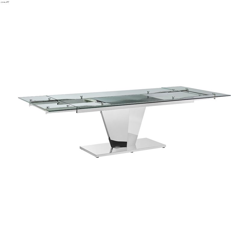 Diamond Polished Stainless Steel Extendable Dining