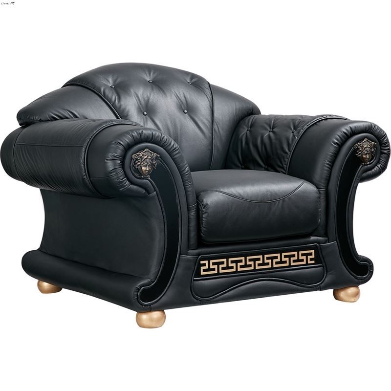 Apolo Tufted Black Leather Chair