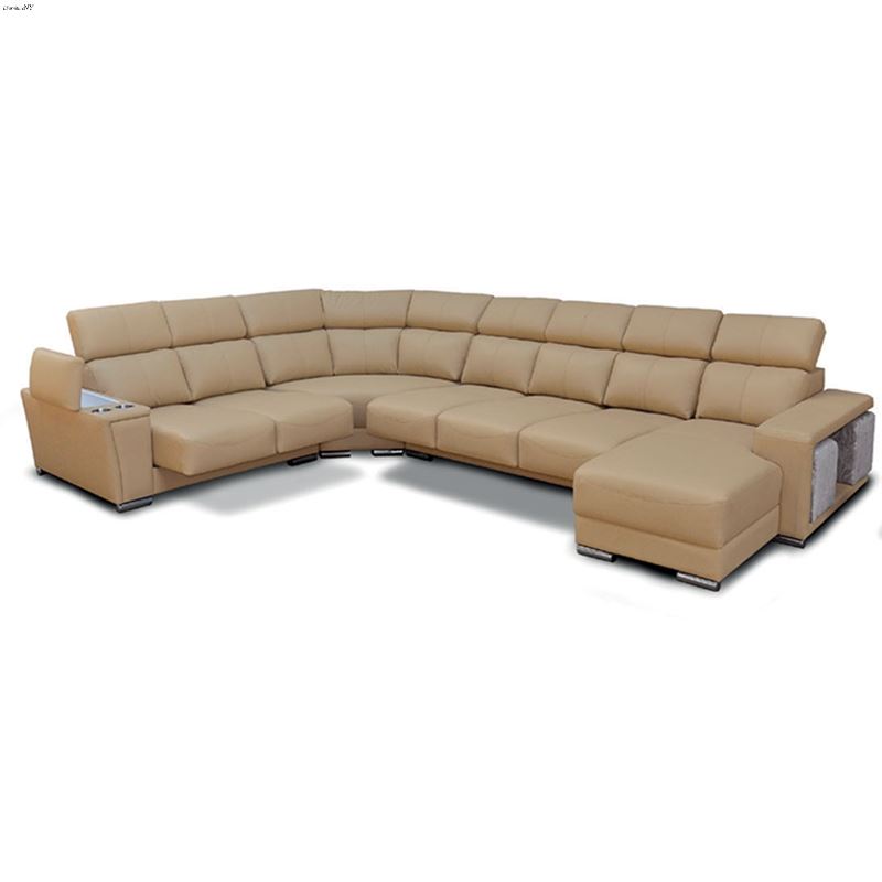 Modern 8312 Caramel Leather Sectional