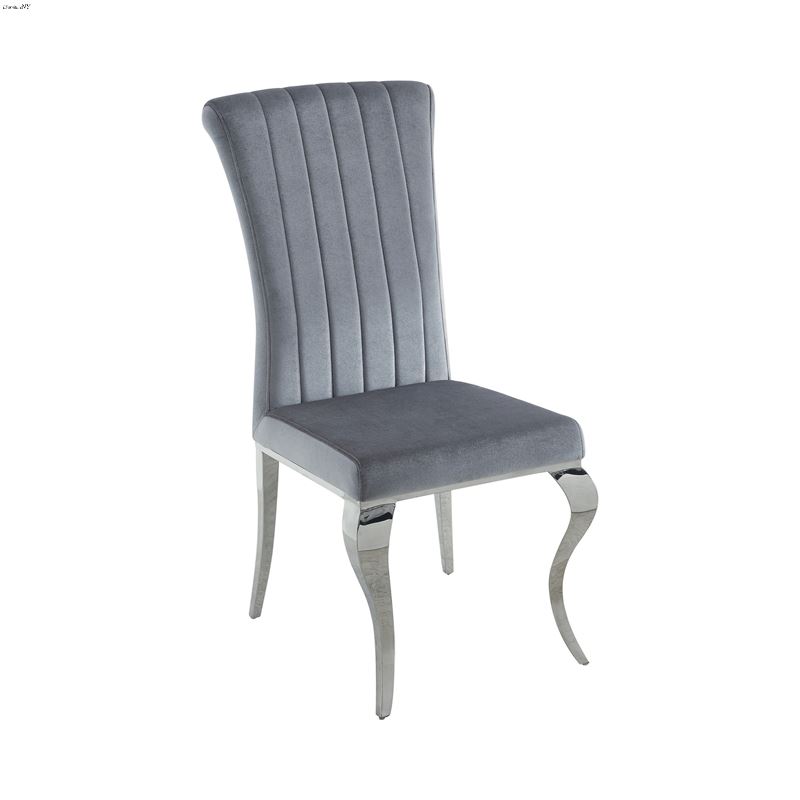 Carone Upholstered Side Chair Grey And Chrome 1050