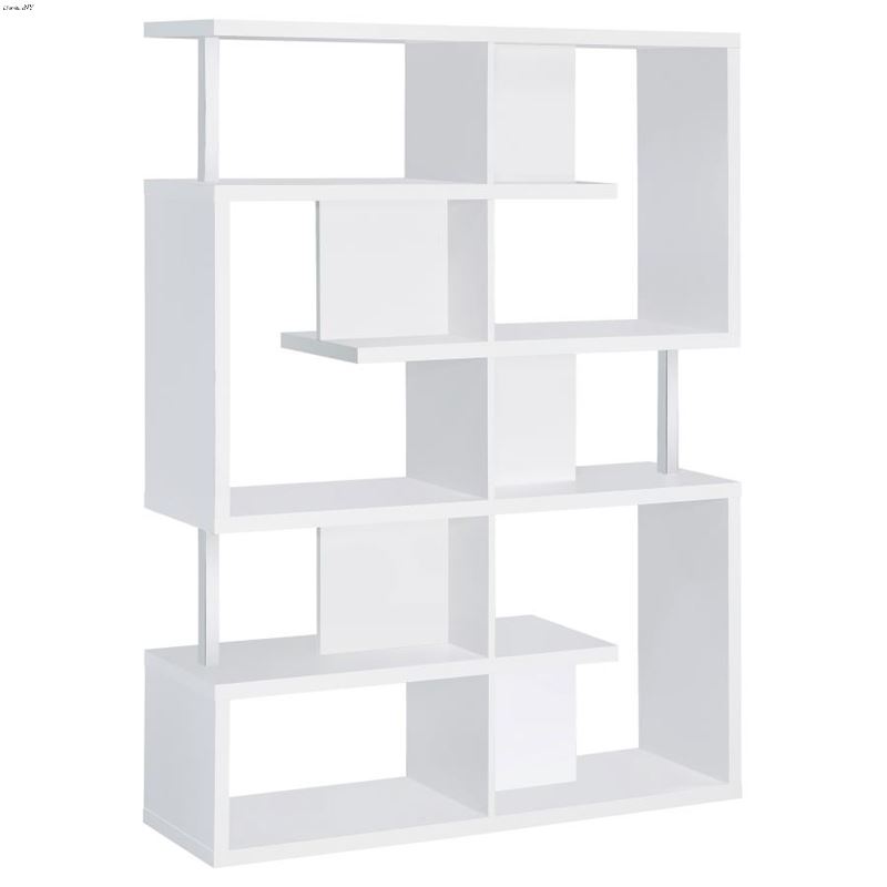 Hoover White Contemporary 5 Tier Bookshelf 800310