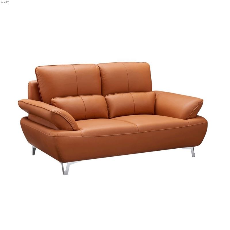 1810 Modern Orange Leather Love Seat by ESF