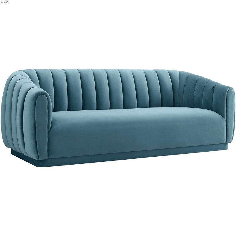 Arno Sea Blue Velvet Sofa