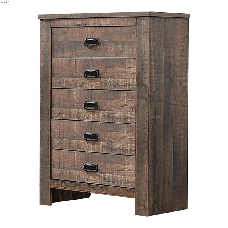 Frederick Weathered Oak 5 Drawer Chest 222965