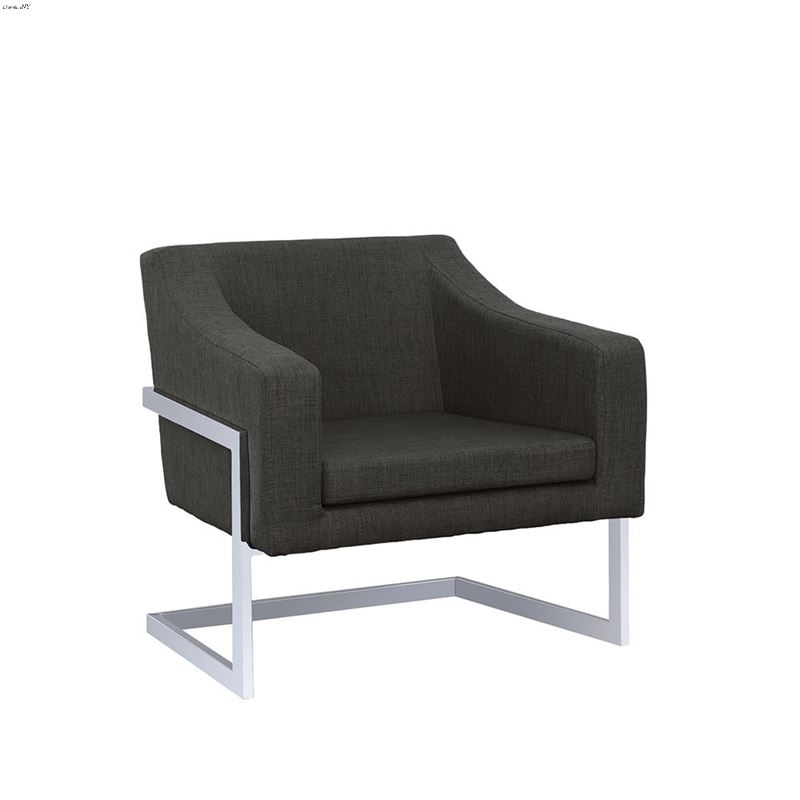 Chris Grey and Chrome Modern Accent Chair 902530
