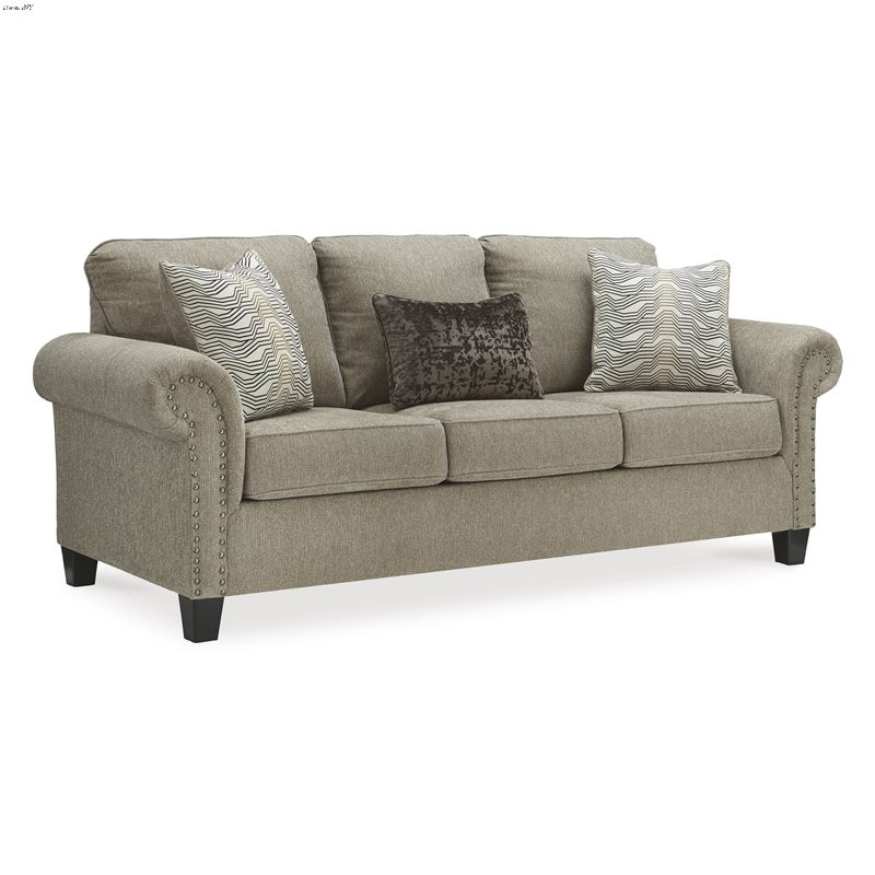 Shewsbury Pewter Fabric Rolled Arm Sofa 47202