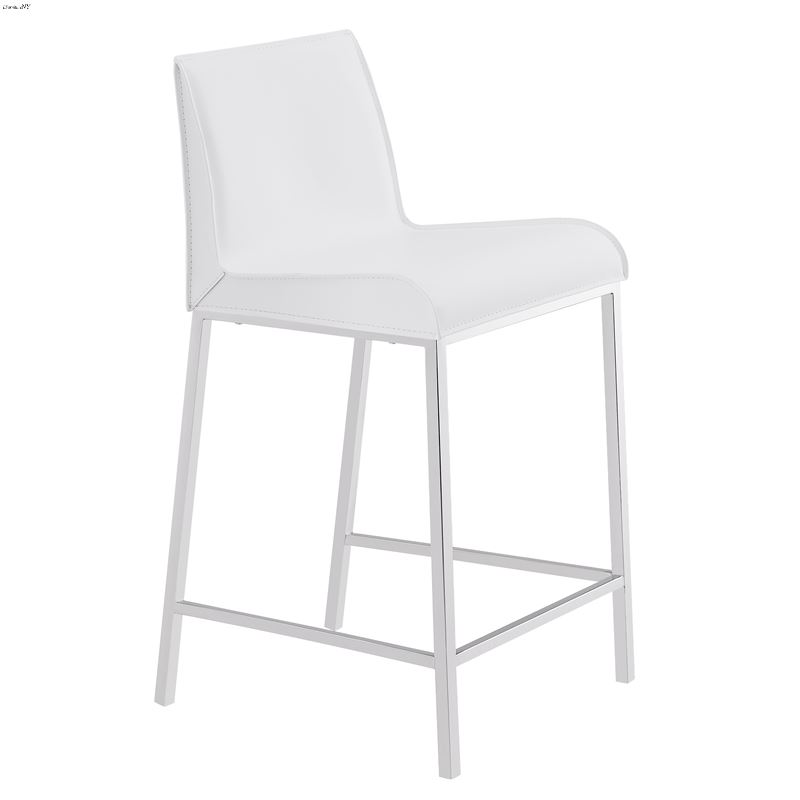 Cam White Counter Stool 15202WHT by Euro Style - S