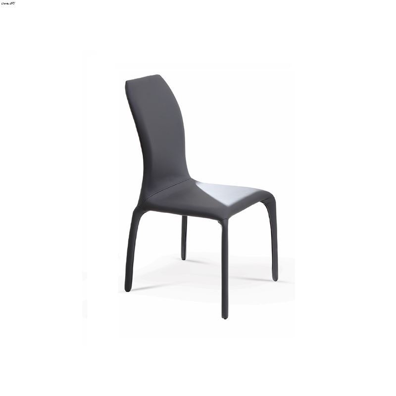 Pulse Dark Grey Eco - Leather Dining Chair by Casa