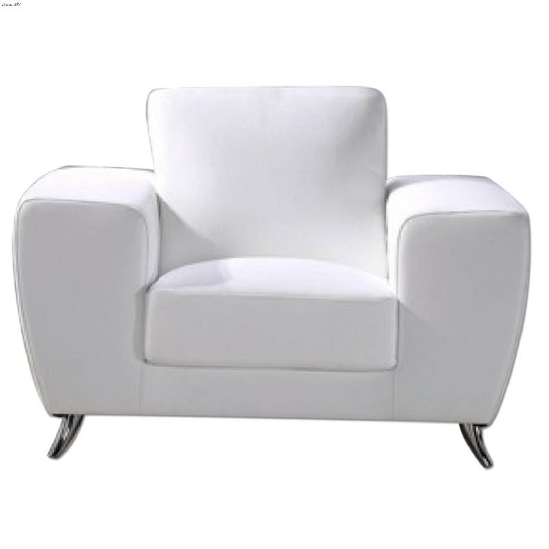 Julie Modern White Leather Chair By BH Designs