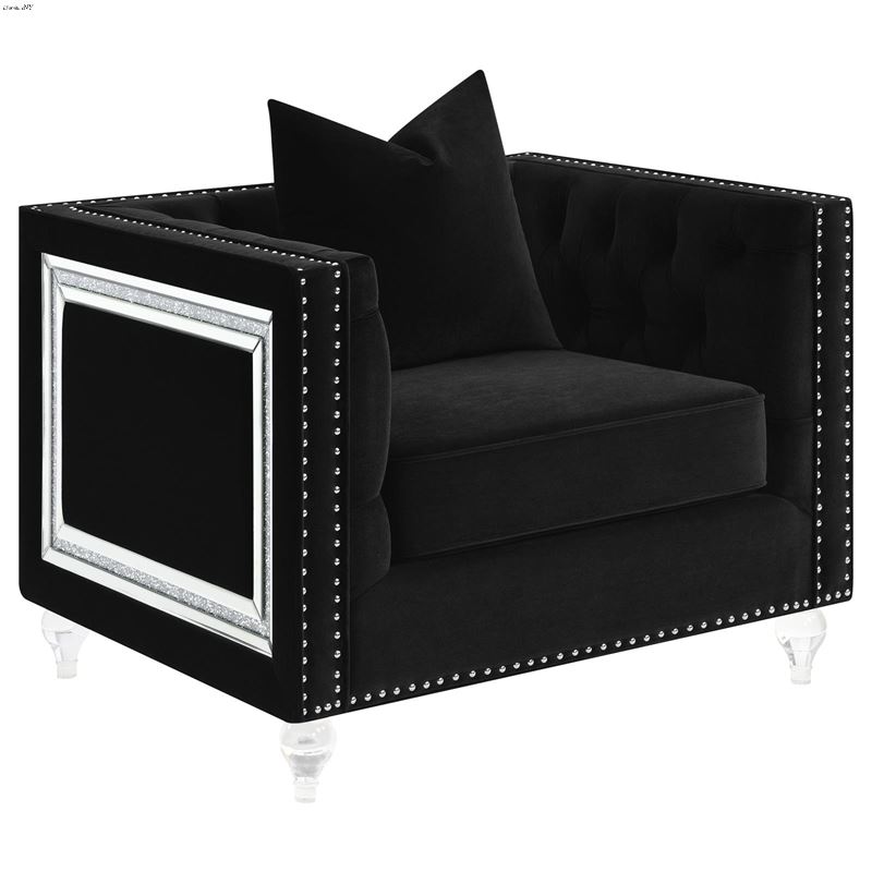 Delilah Black Velvet Tufted Chair 509363