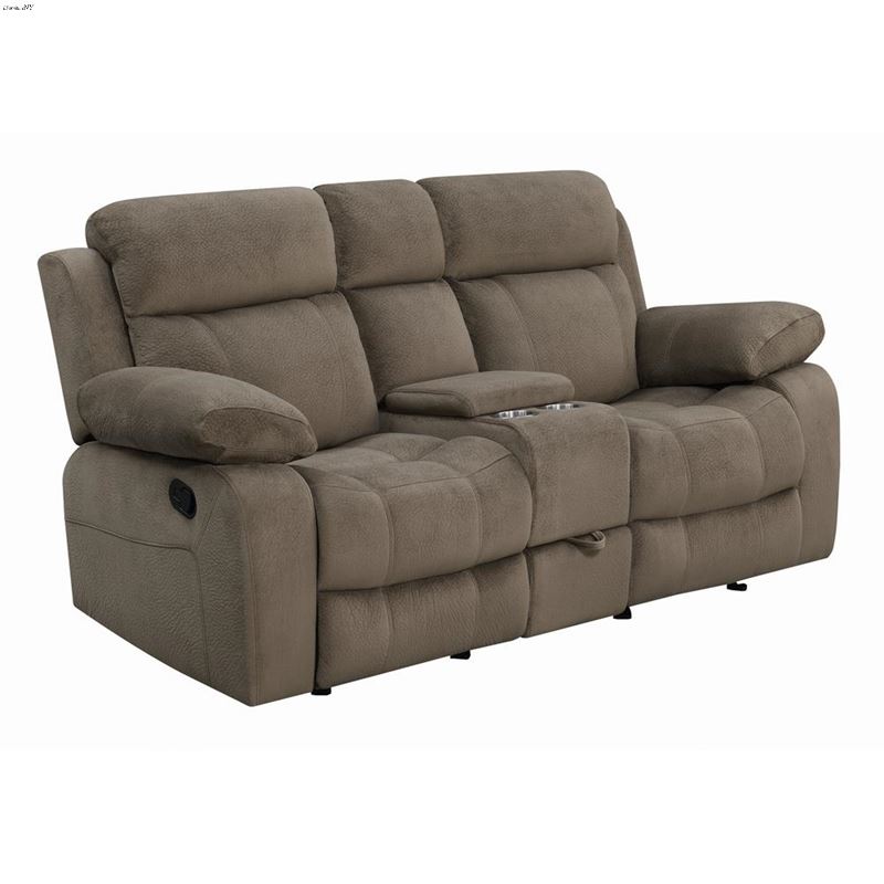 Myleene Mocha Glider Reclining Loveseat with Conso