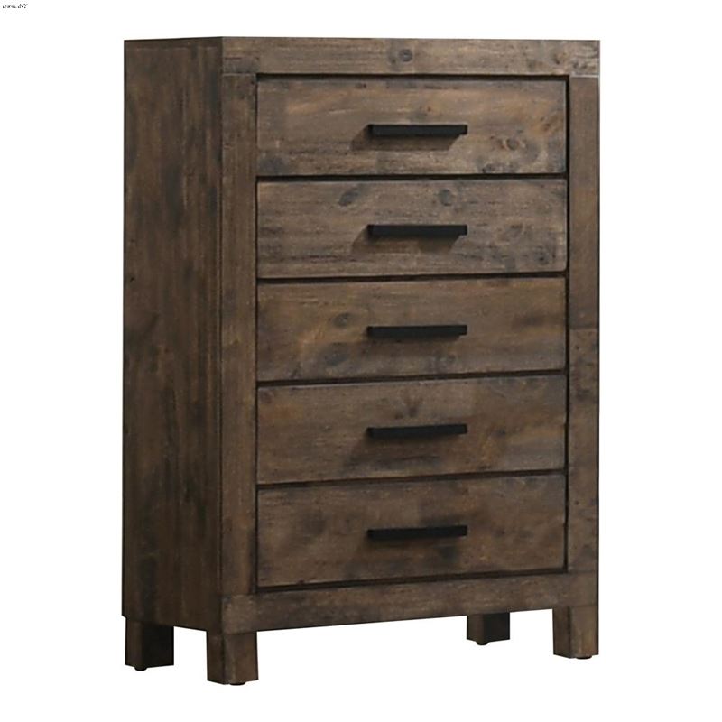 Woodmont Rustic Golden Brown 5 Drawer Chest 222635