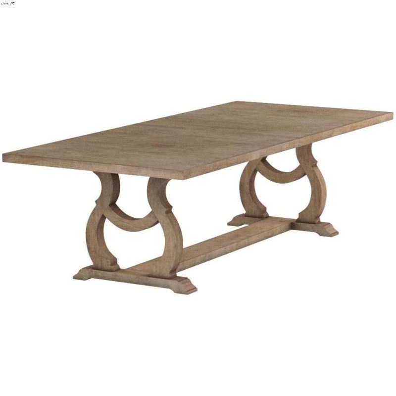 Brockway Cove Barley Brown Trestle Dining Table 11