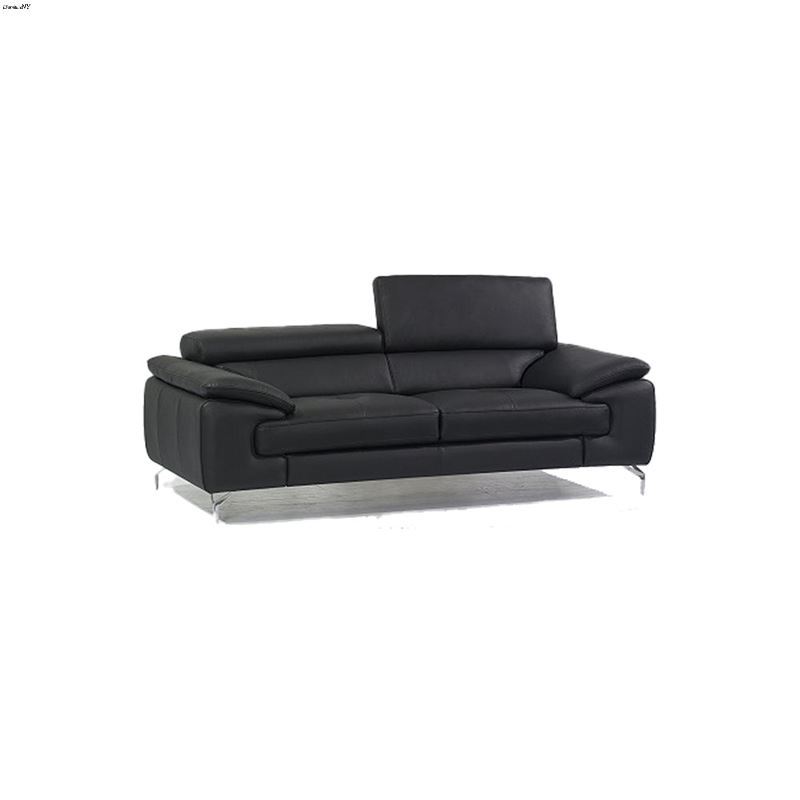 A973 Black Leather Sofa