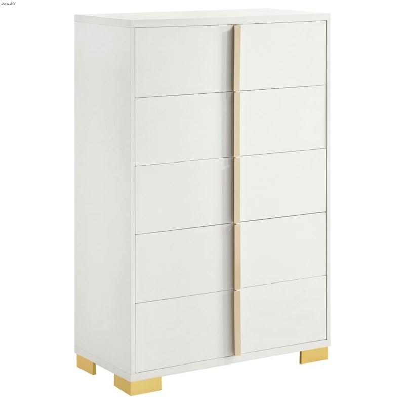 Marceline White 5 Drawer Chest 222935