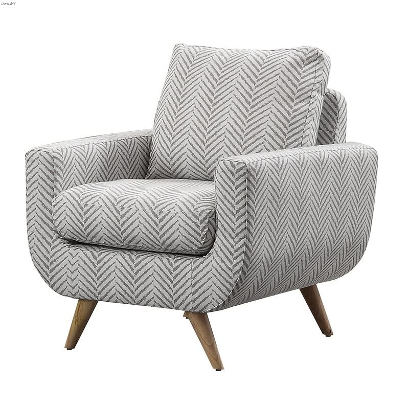 Deryn White And Grey Fabric Accent Chair 8327GY-1S