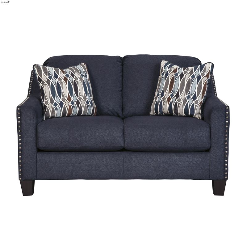 Creeal Heights Ink Blue Fabric Loveseat 80202