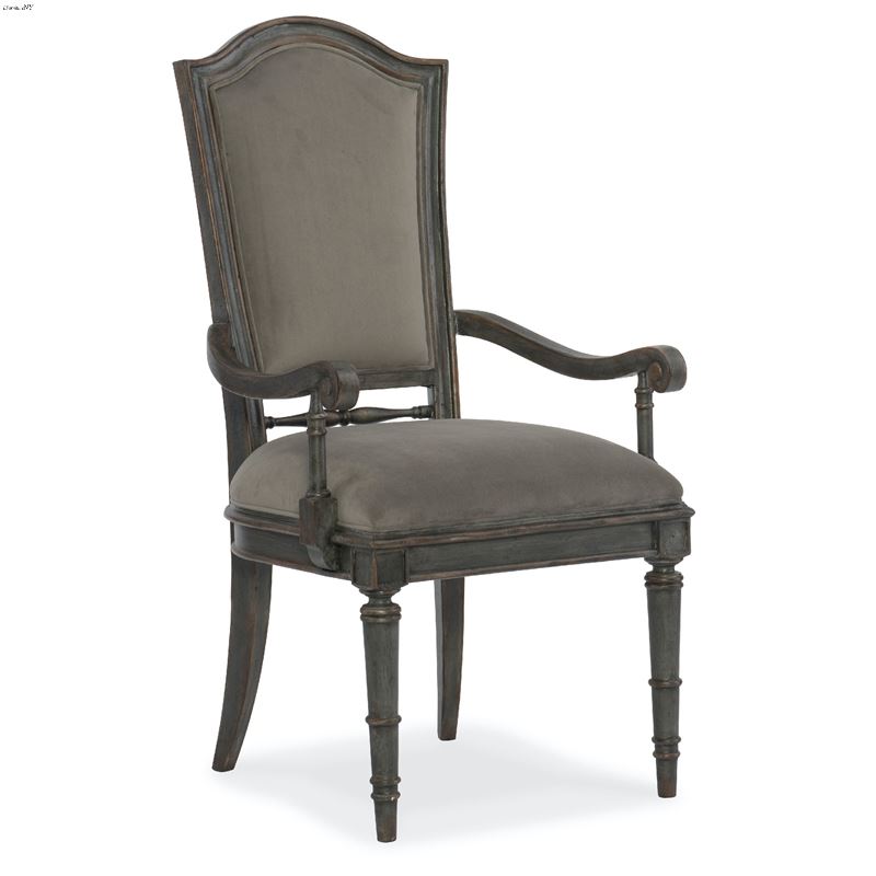 Arabella Grey Upholstered Back Dining Arm Chair -