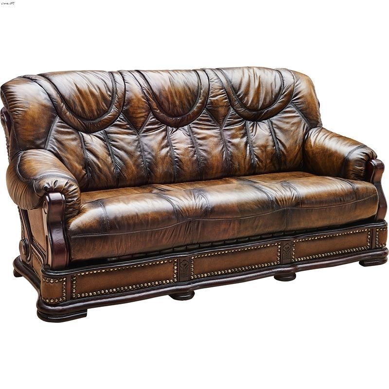 Oakman Classic Brown Leather Sofa Bed