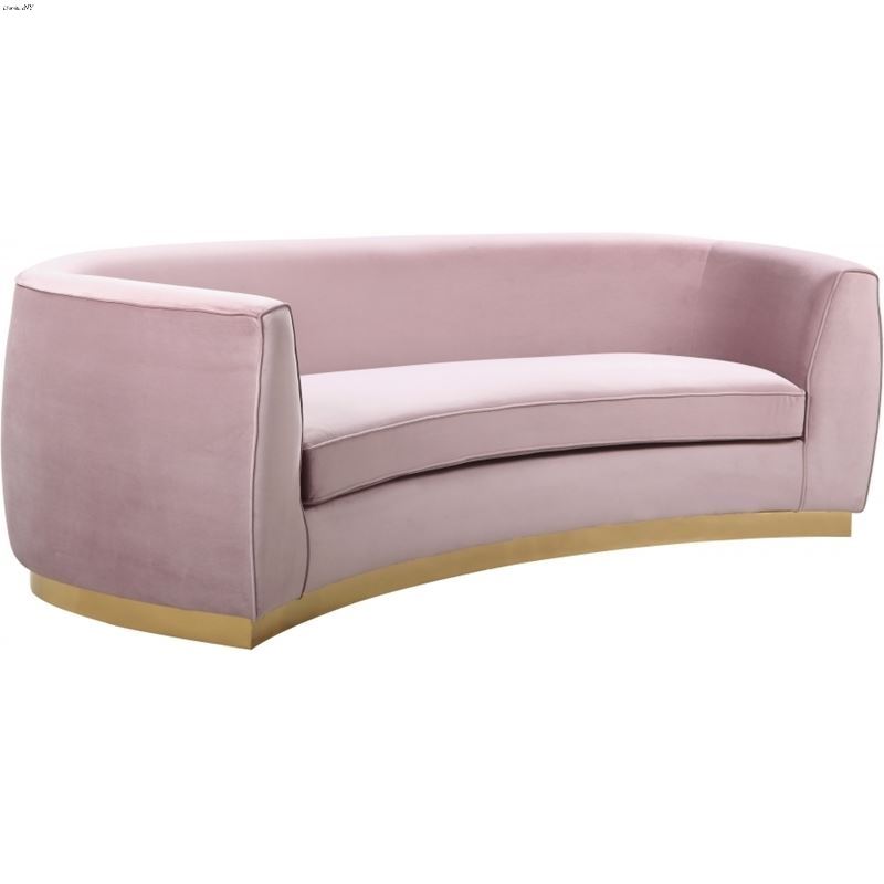 Julian Pink Velvet Gold Trim Sofa