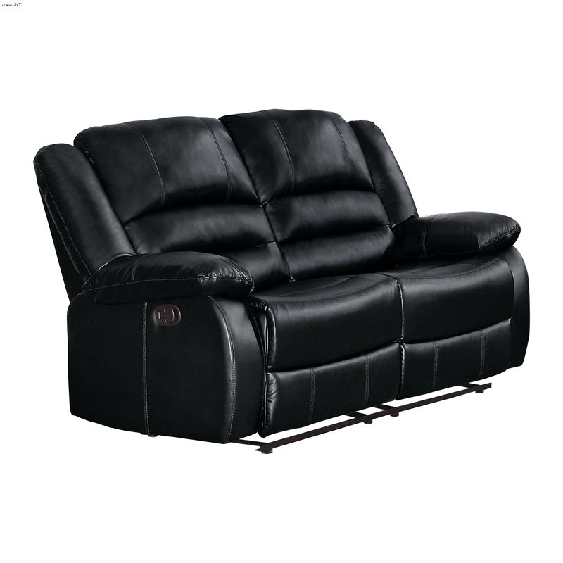 Jarita Black Faux Leather Reclining Love Seat 8329