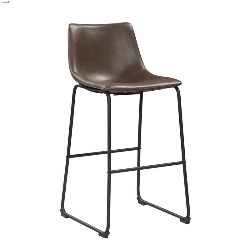 Industrial Brown Leatherette Bar Height Stool 1025