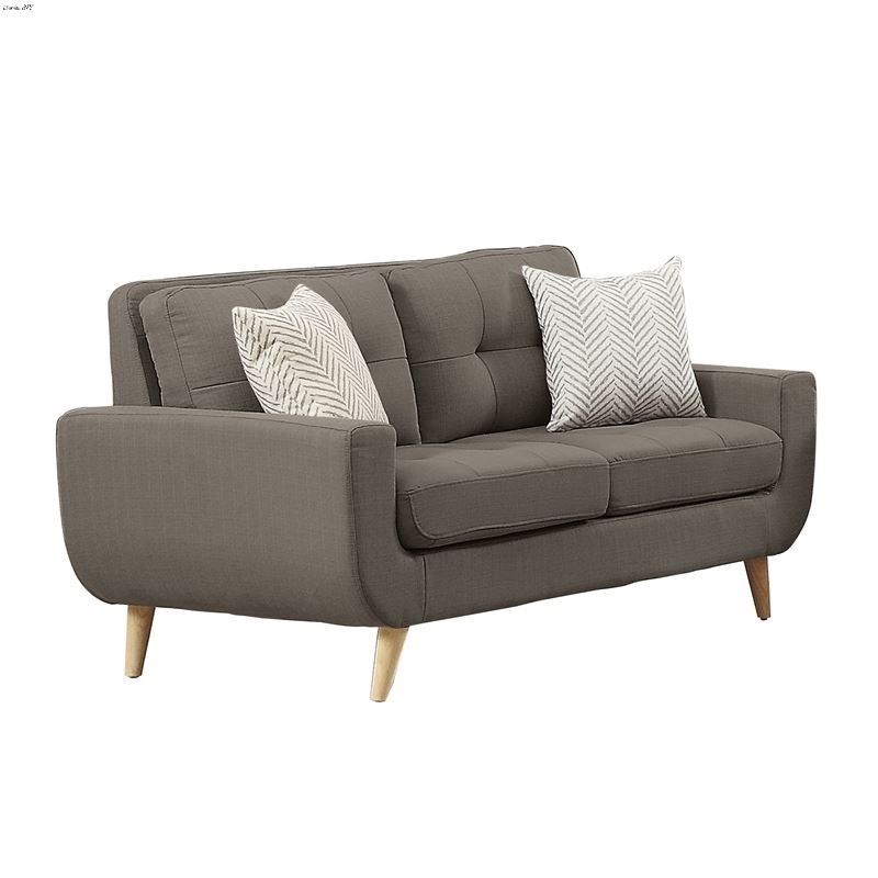 Deryn Grey Fabric Love Seat 8327GY-2