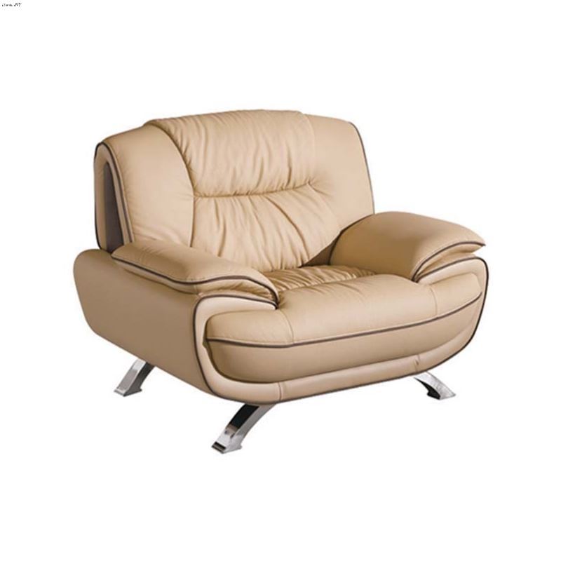 405 Modern Beige and Brown Leather Chair