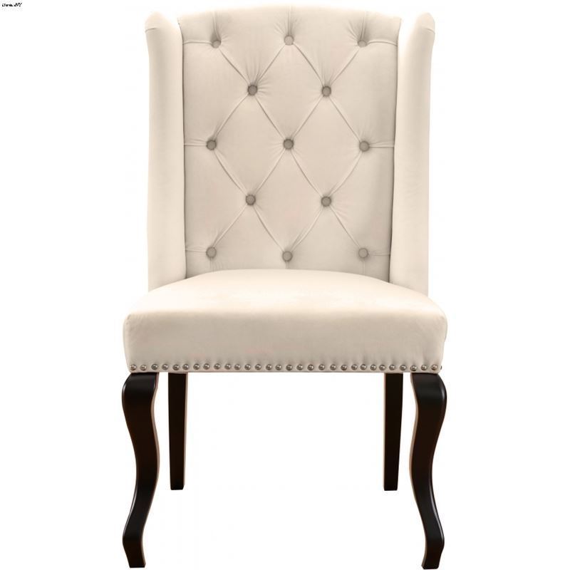 Suri Cream Upholstered Tufted Velvet Dining Chair - Set of 2