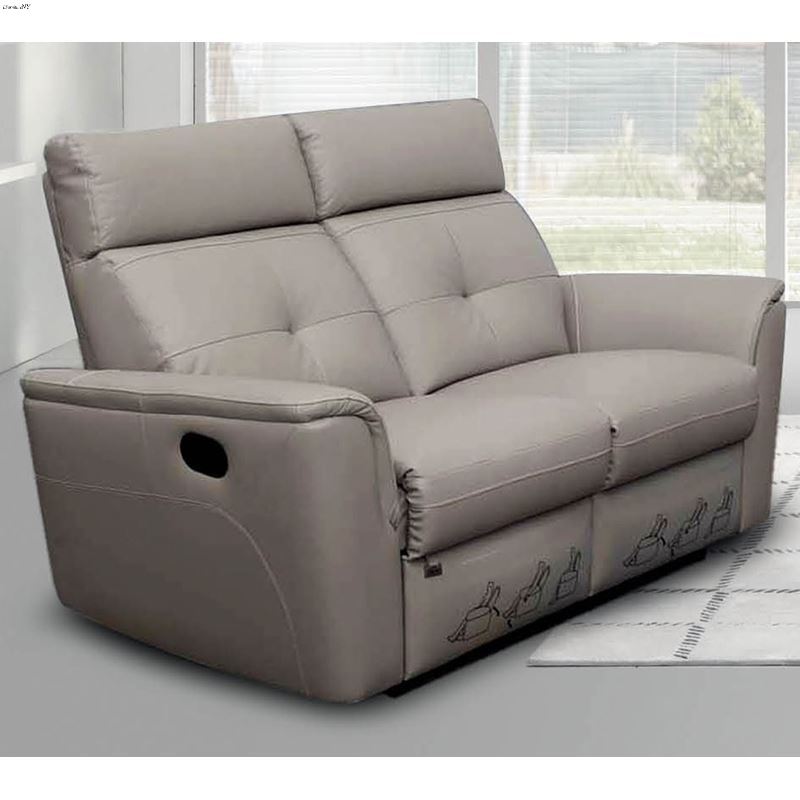 Modern 8501 Grey Italian Leather Love Seat