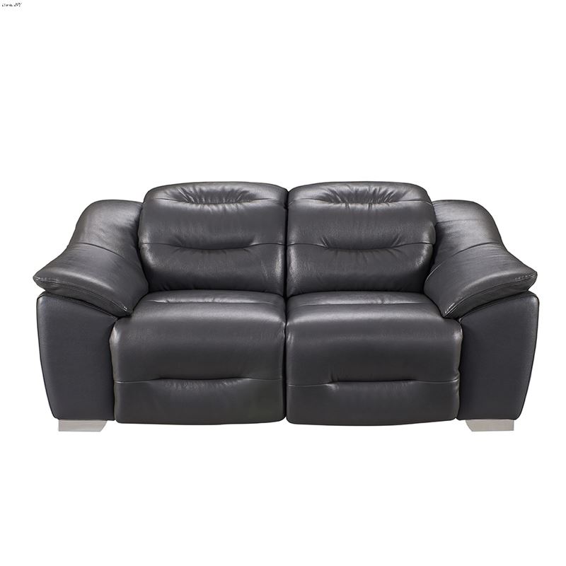 Modern 972 Dark Grey Leather Power Reclining Love 