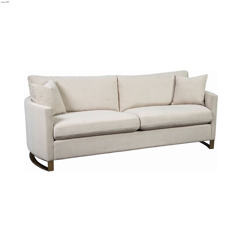 Corliss Beige Fabric Sofa with Arched Arms 508821