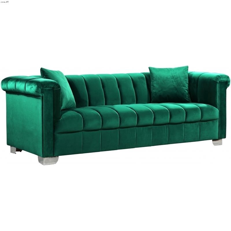 Kayla Green Velvet Tufted Sofa
