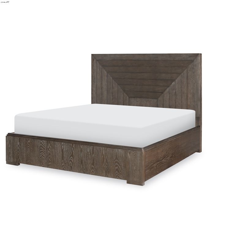 Facets California King Panel Bed in Mink with Silv