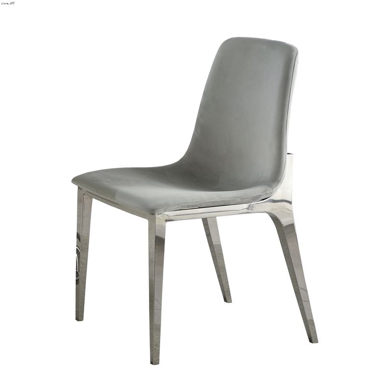 Irene Grey And Chrome Upholstered Side Chair 11040