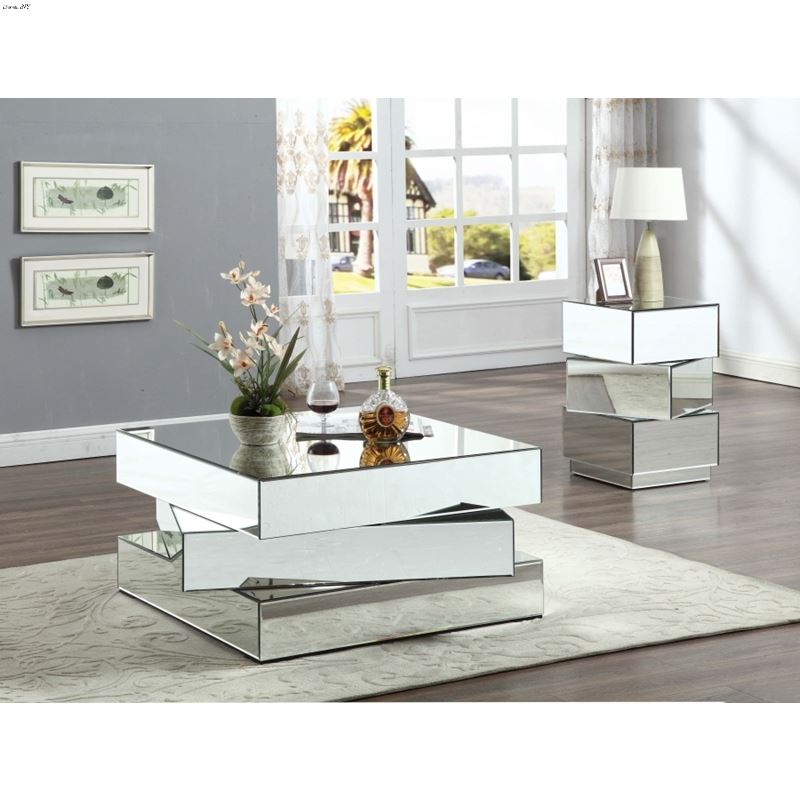 Haven Silver Mirrored Occasional Table Collection