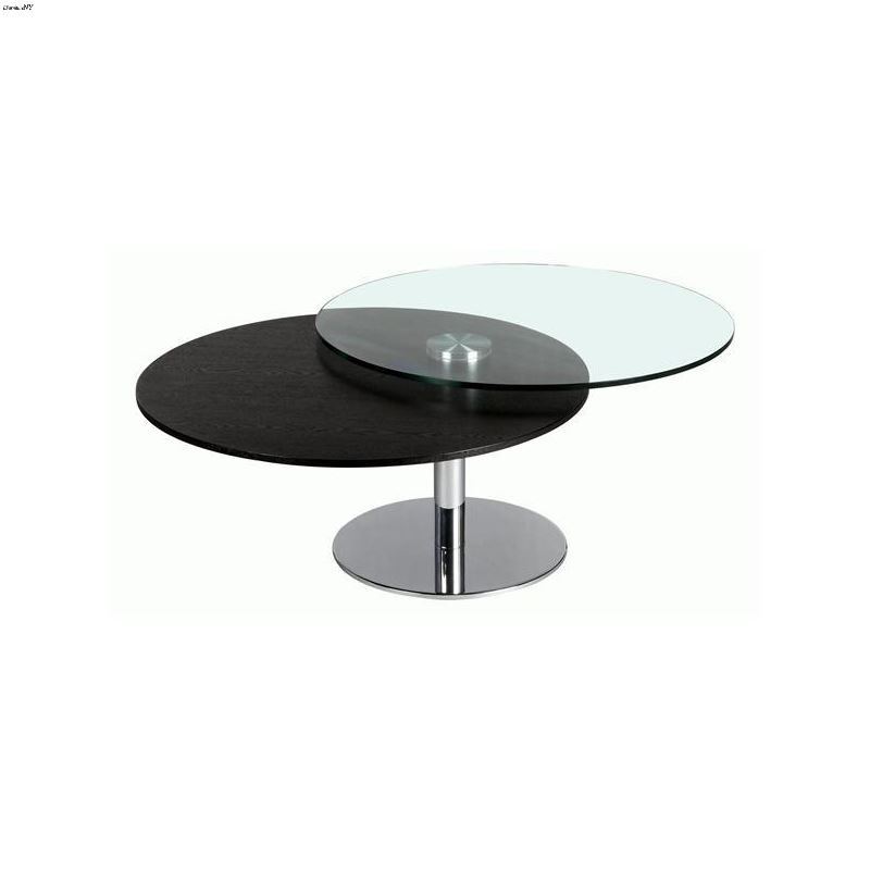 Glass and Wood Motion Cocktail Table 8176-CT By Ch