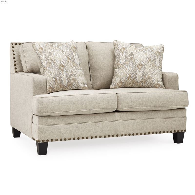 Caladeron Linen Track Arm Loveseat 15602