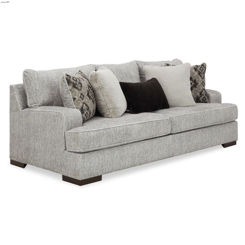 Mercado Pewter Chevron Fabric Sofa 84604